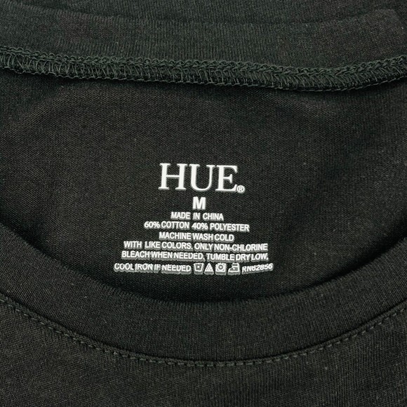 HUE Long Sleeve Crewneck Whimsical Penguin BE YOU TIFUL Beautiful T-Shirt Size M - Picture 5 of 7